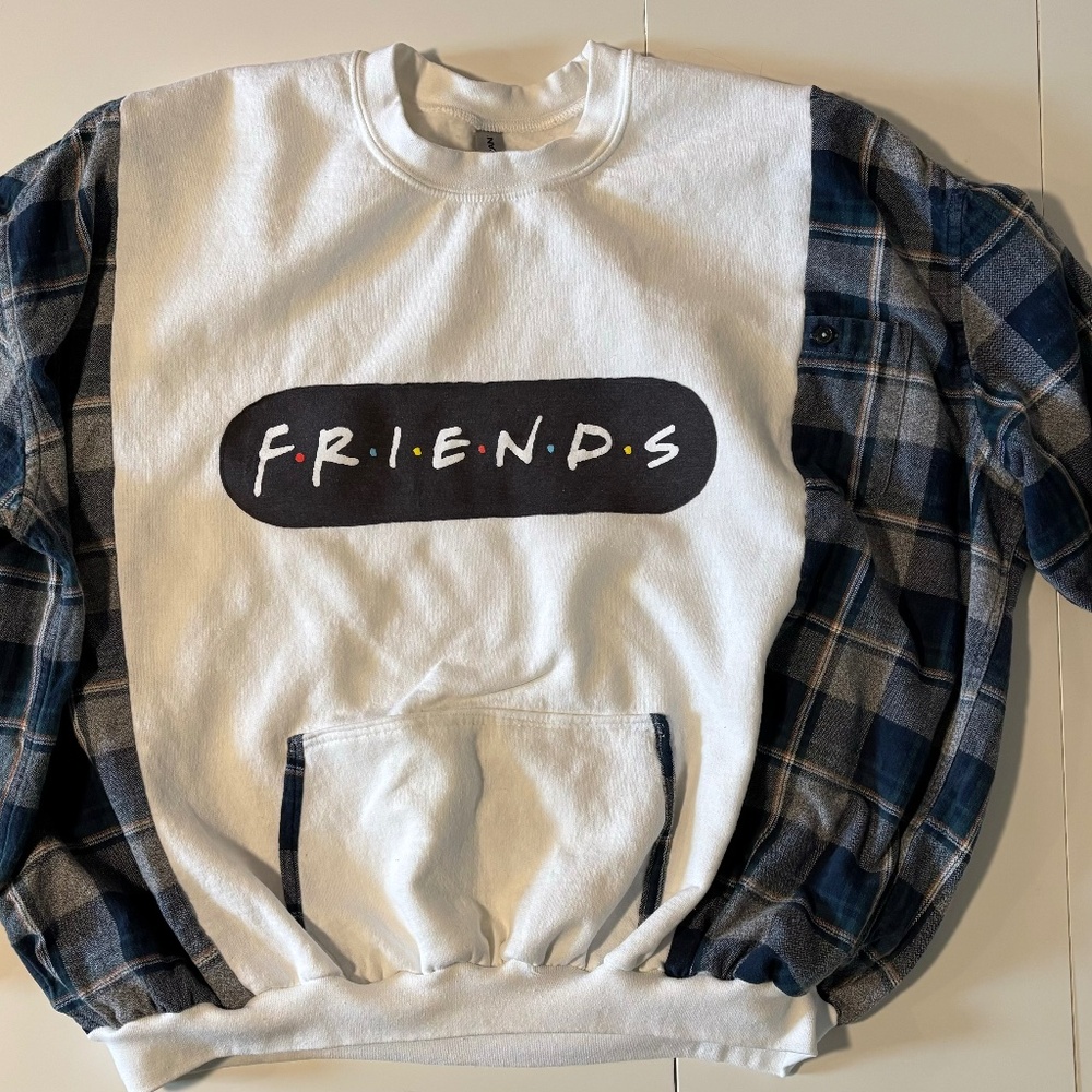 Friends inspired flannel sweatshirt